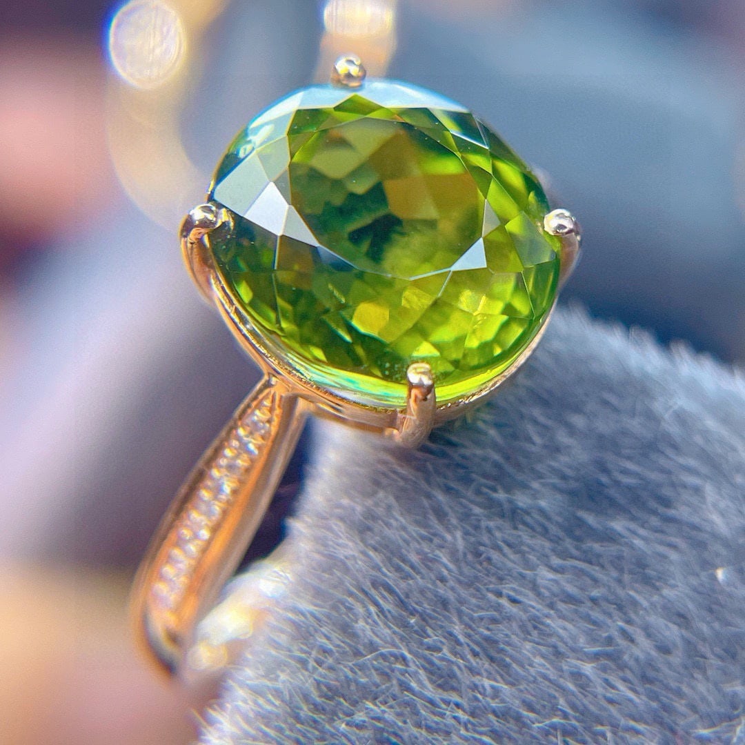 14k Gold 5.75 Ct Natural Tourmaline & Diamond Ring - 6