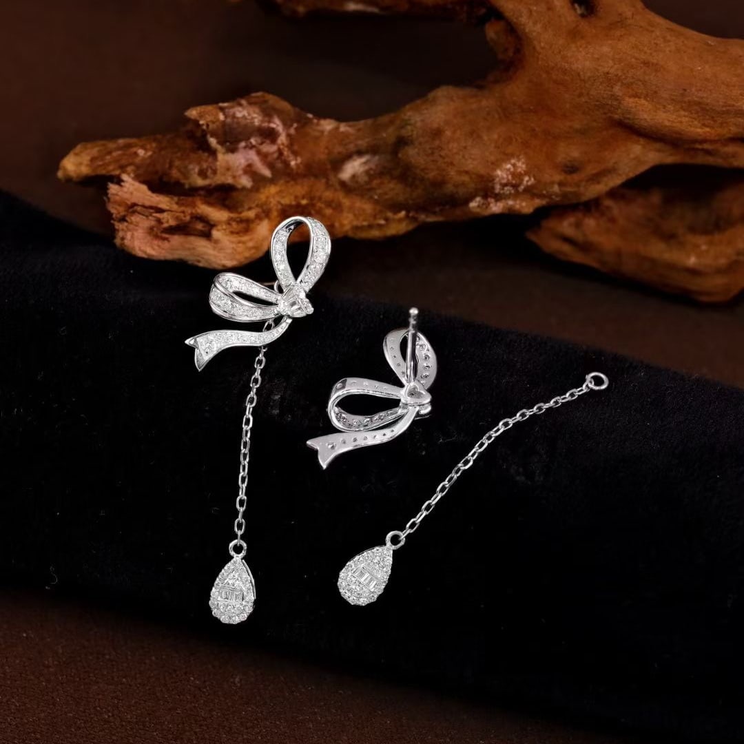 14k Gold 0.7 Ct Natural H Diamond Earrings - 3