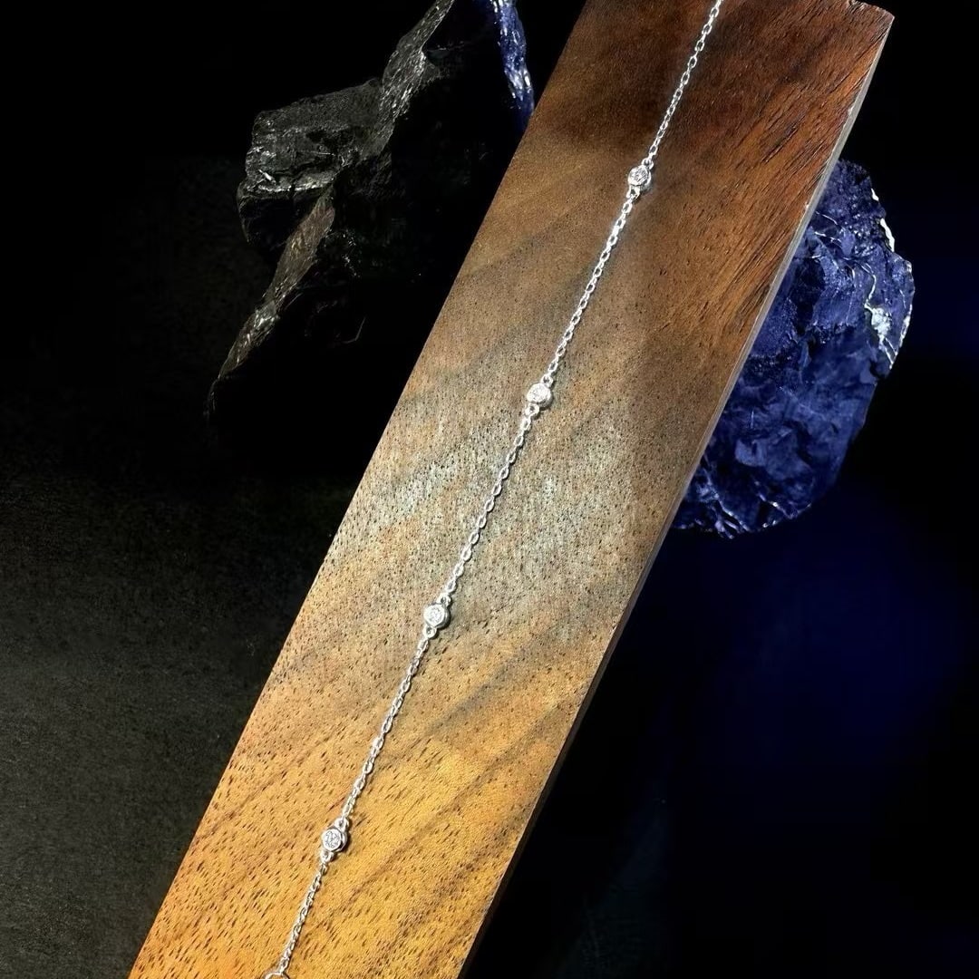 14k Gold 0.18 Ct Natural H Diamond Bracelet - 3