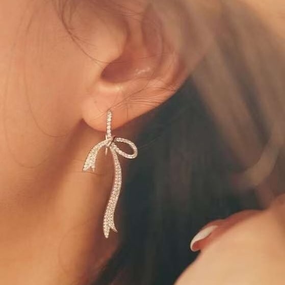 14k Gold 0.88 Ct Natural H Diamond Earrings - 3