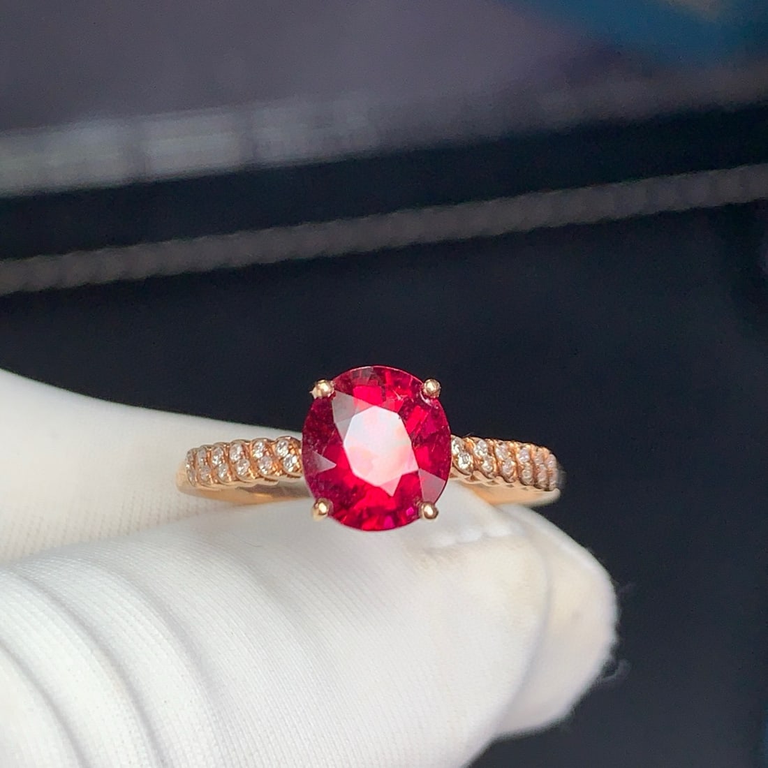 14k Gold 1.6 Ct Natural Tourmaline & Diamond Ring - 3