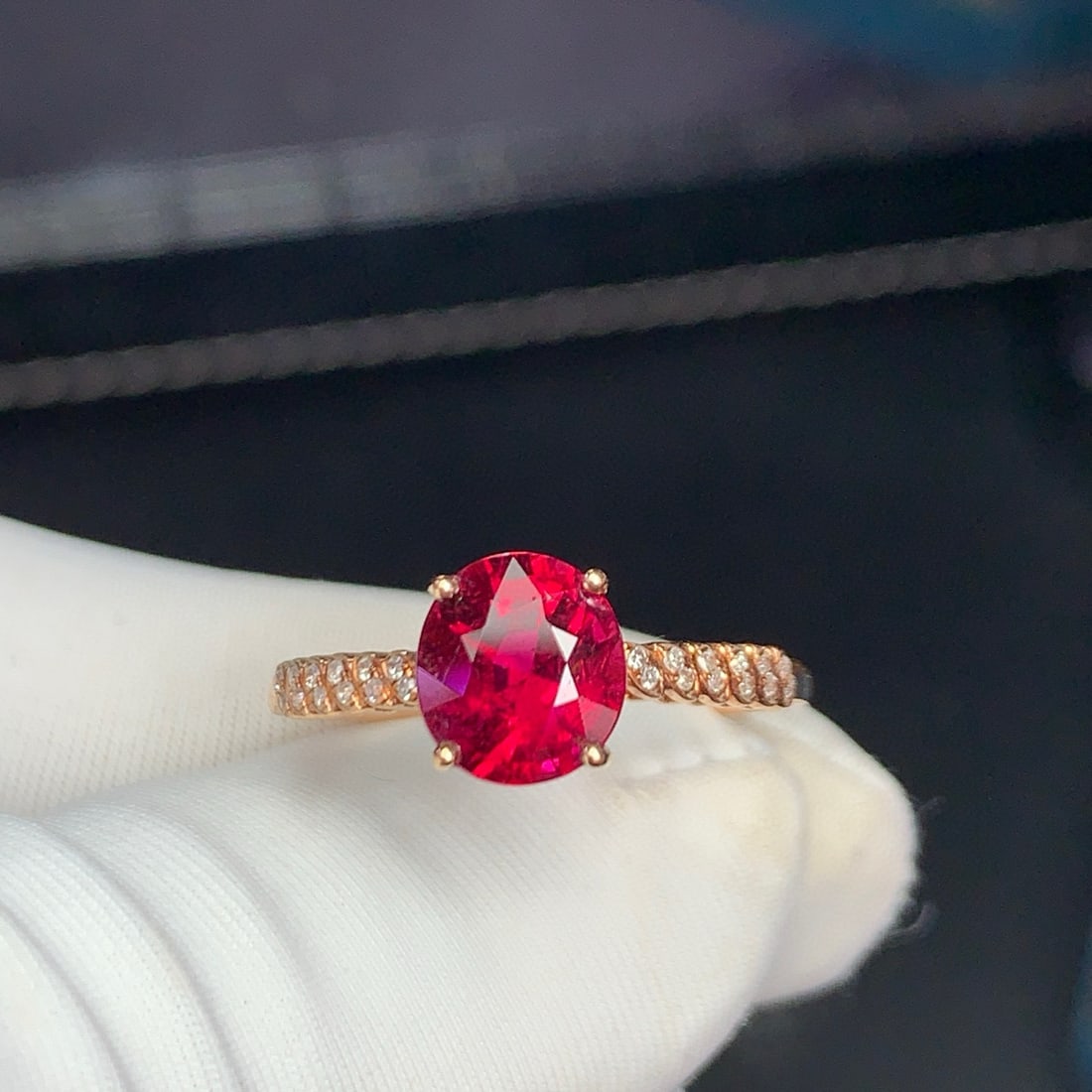 14k Gold 1.6 Ct Natural Tourmaline & Diamond Ring - 4