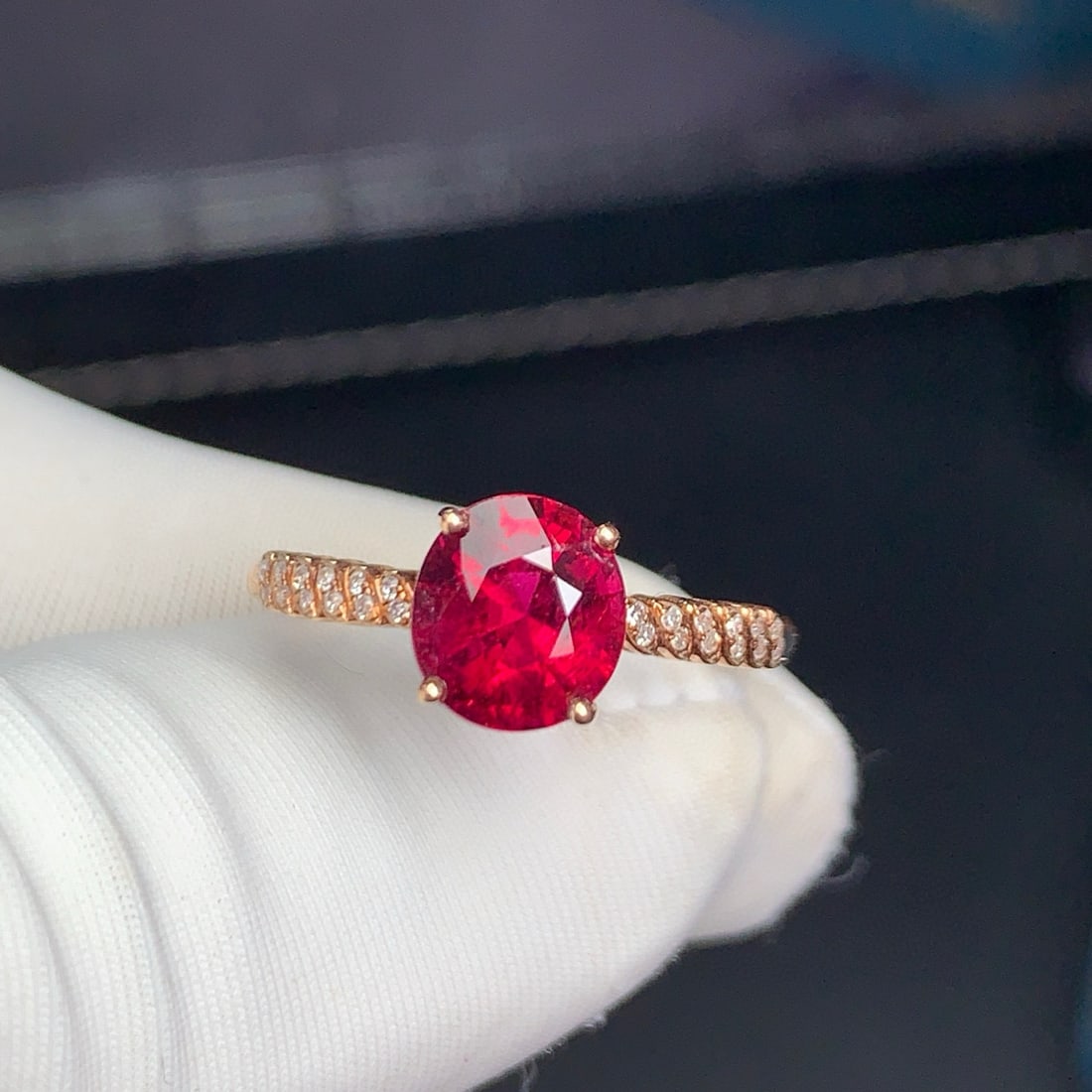 14k Gold 1.6 Ct Natural Tourmaline & Diamond Ring - 5