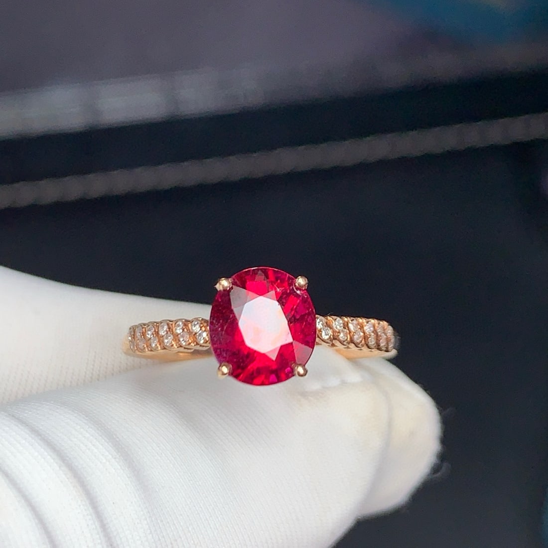 14k Gold 1.6 Ct Natural Tourmaline & Diamond Ring - 6