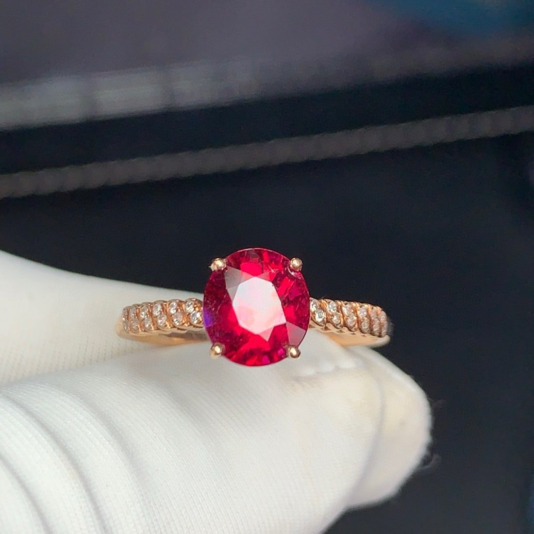 14k Gold 1.6 Ct Natural Tourmaline & Diamond Ring - 7