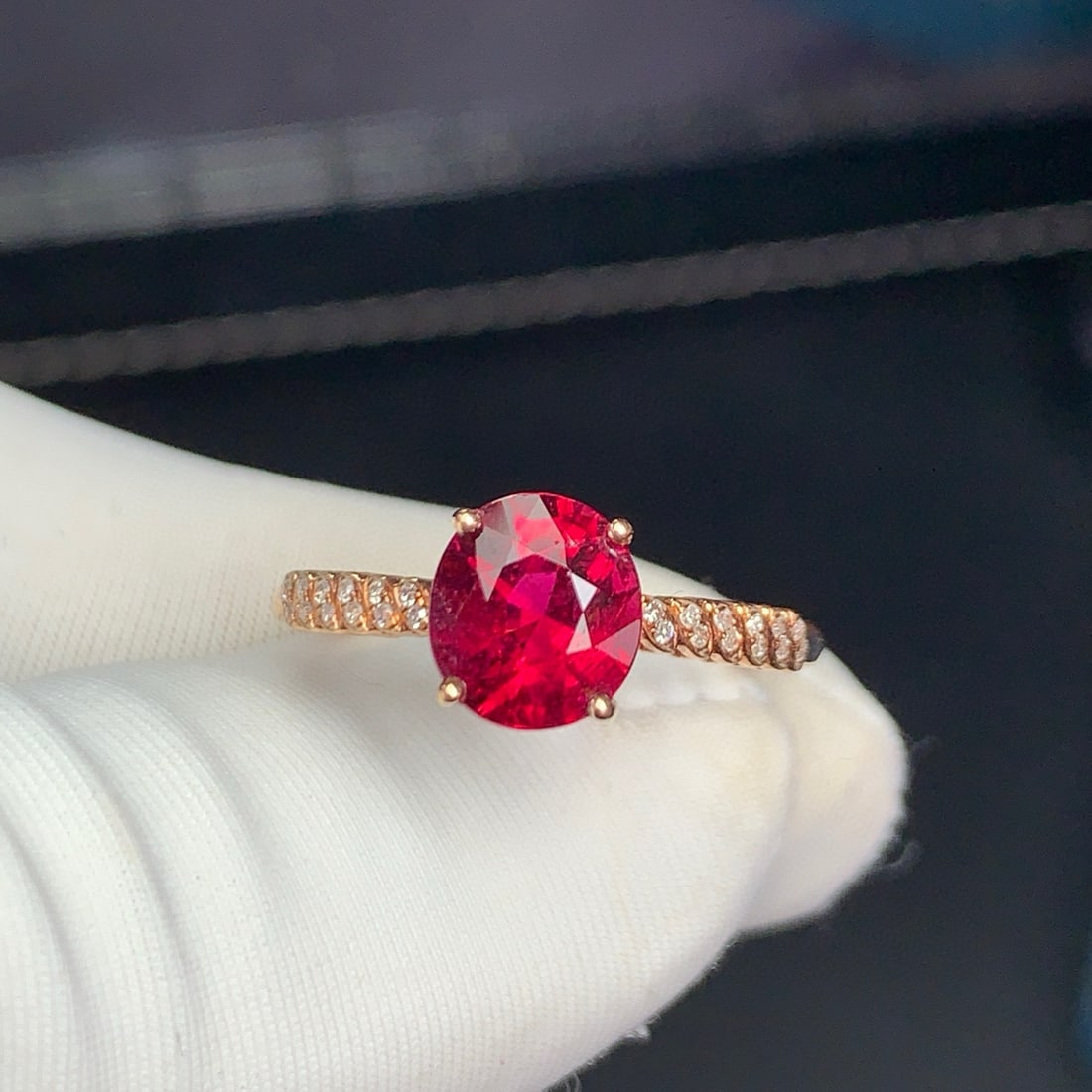 14k Gold 1.6 Ct Natural Tourmaline & Diamond Ring - 8