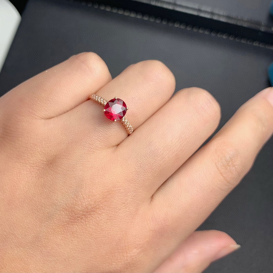 14k Gold 1.6 Ct Natural Tourmaline & Diamond Ring - 9