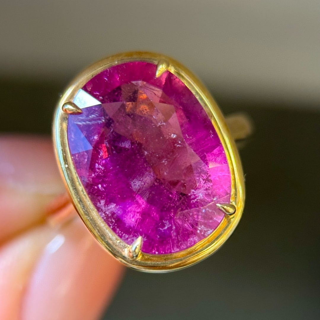 14k Gold 7.50 Ct Natural Tourmaline Ring - 2