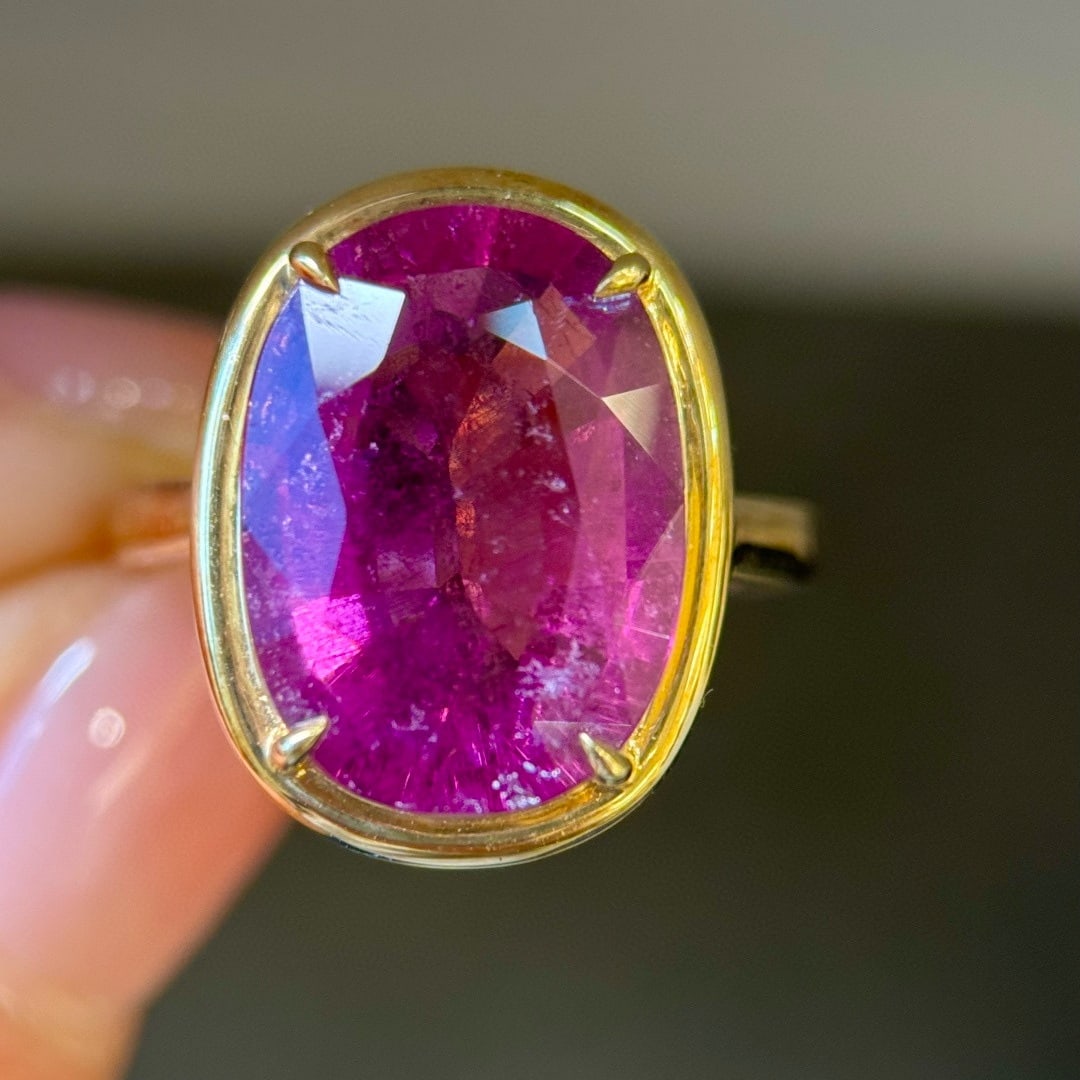 14k Gold 7.50 Ct Natural Tourmaline Ring - 6