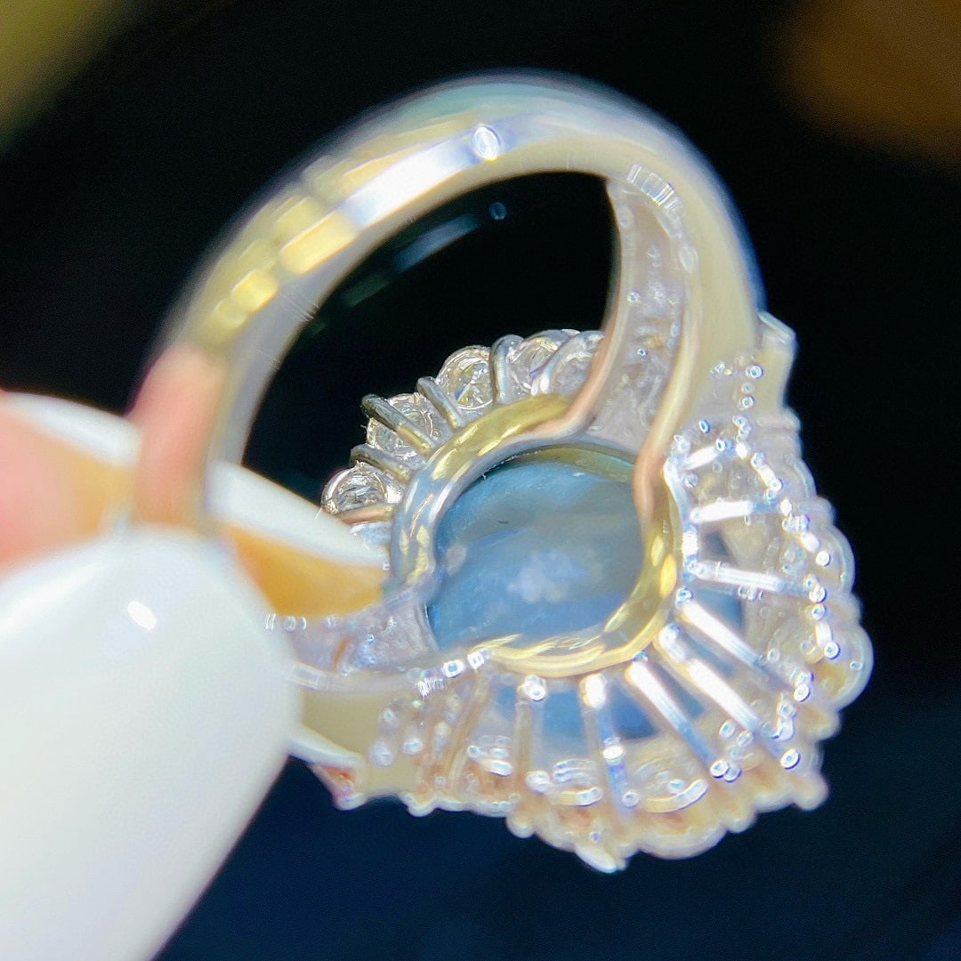 14k Gold 9.63 Ctw Natural Opal & Diamond Ring - 2