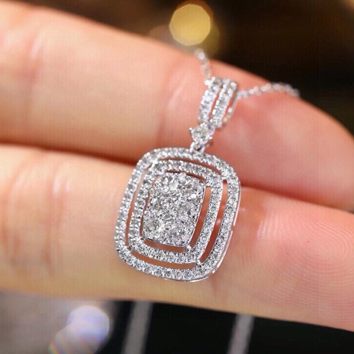 14k Gold 1.00 Ct Natural H Diamond Pendant( Without Chain ) - 5