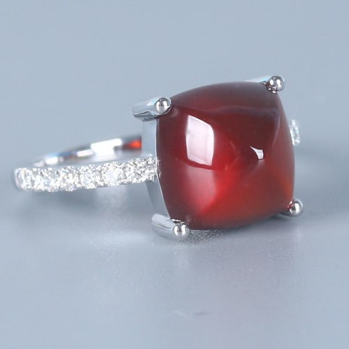 14k Gold 5.19 Ctw Natural Garnet & Diamond Ring - 3