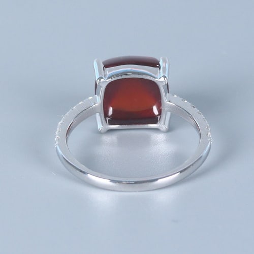 14k Gold 5.19 Ctw Natural Garnet & Diamond Ring - 4