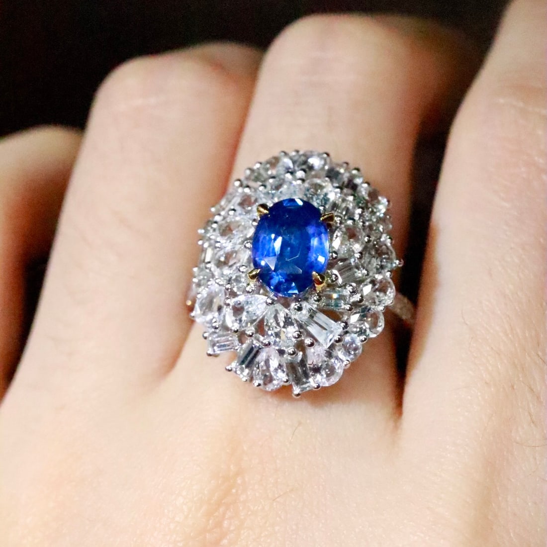 14k Gold 1.80 Ctw Natural Sapphire & Diamond Ring - 5