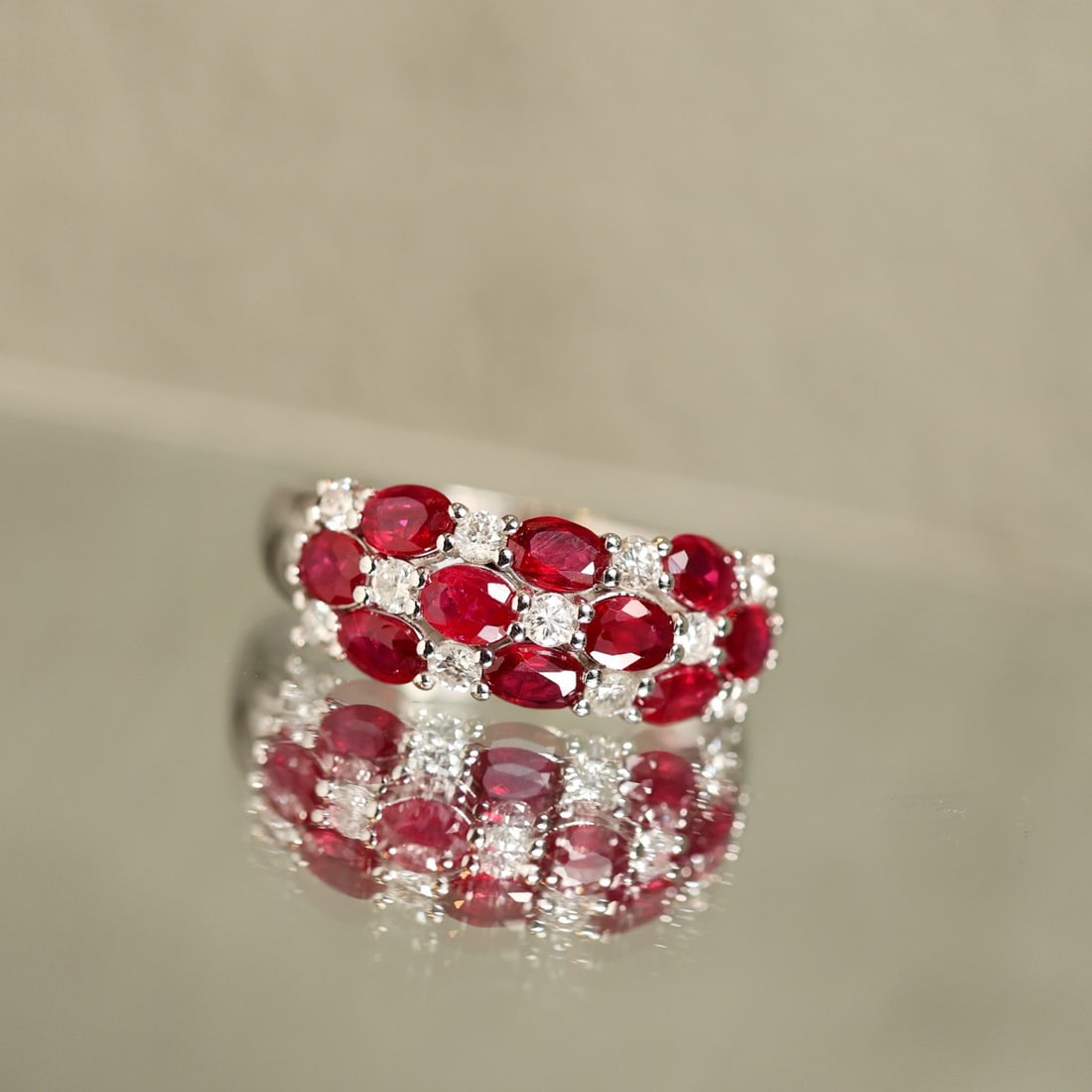 14k Gold 2.35 Ctw Vivid Red Natural Ruby & Diamond Ring - 6