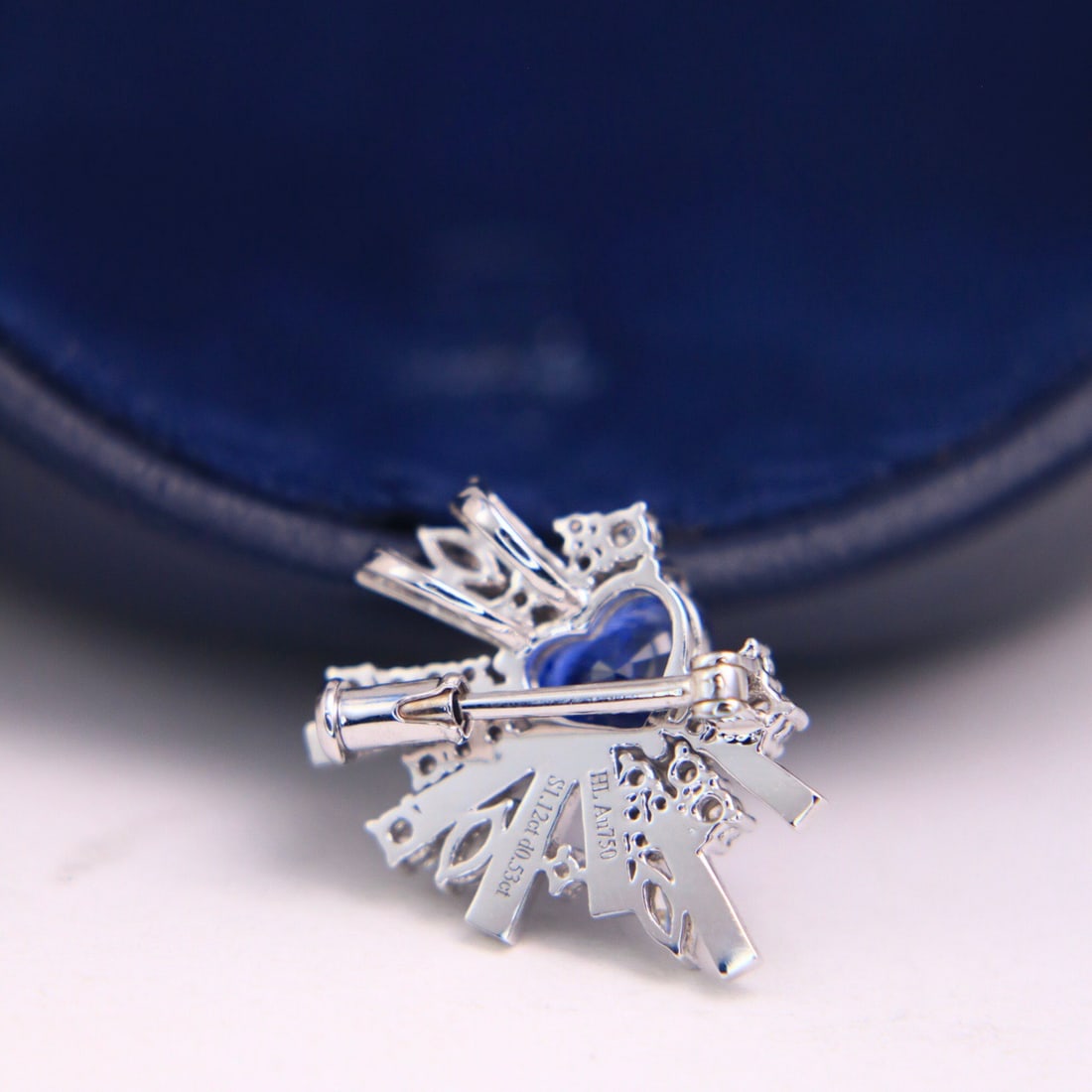 14k Gold 1.65 Ctw Natural Sapphire & Diamond Brooch/pendant( Without Chain ) - 3