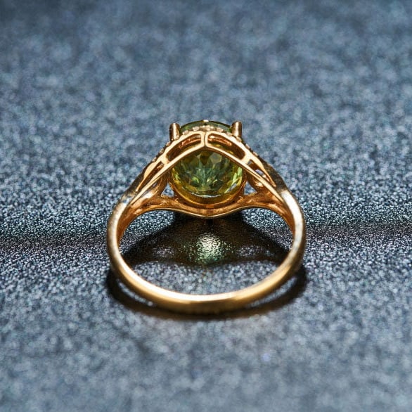 14k Gold 2.92 Ct Natural Tourmaline & Diamond Ring - 5