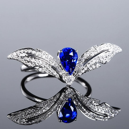 14k Gold 1.47 Ctw Natural Sapphire & Diamond Ring - 2