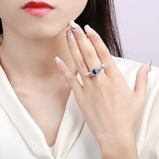 14k Gold 1.47 Ctw Natural Sapphire & Diamond Ring - 4