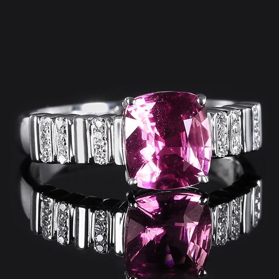 14k Gold 2.10 Ctw Natural Sapphire & Diamond Ring - 3