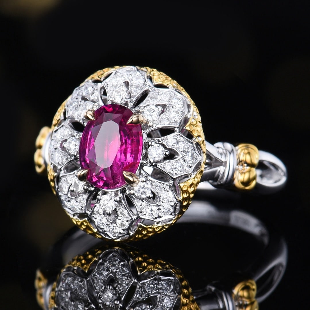 14k Gold 1.34 Ctw Natural Sapphire & Diamond Ring - 2