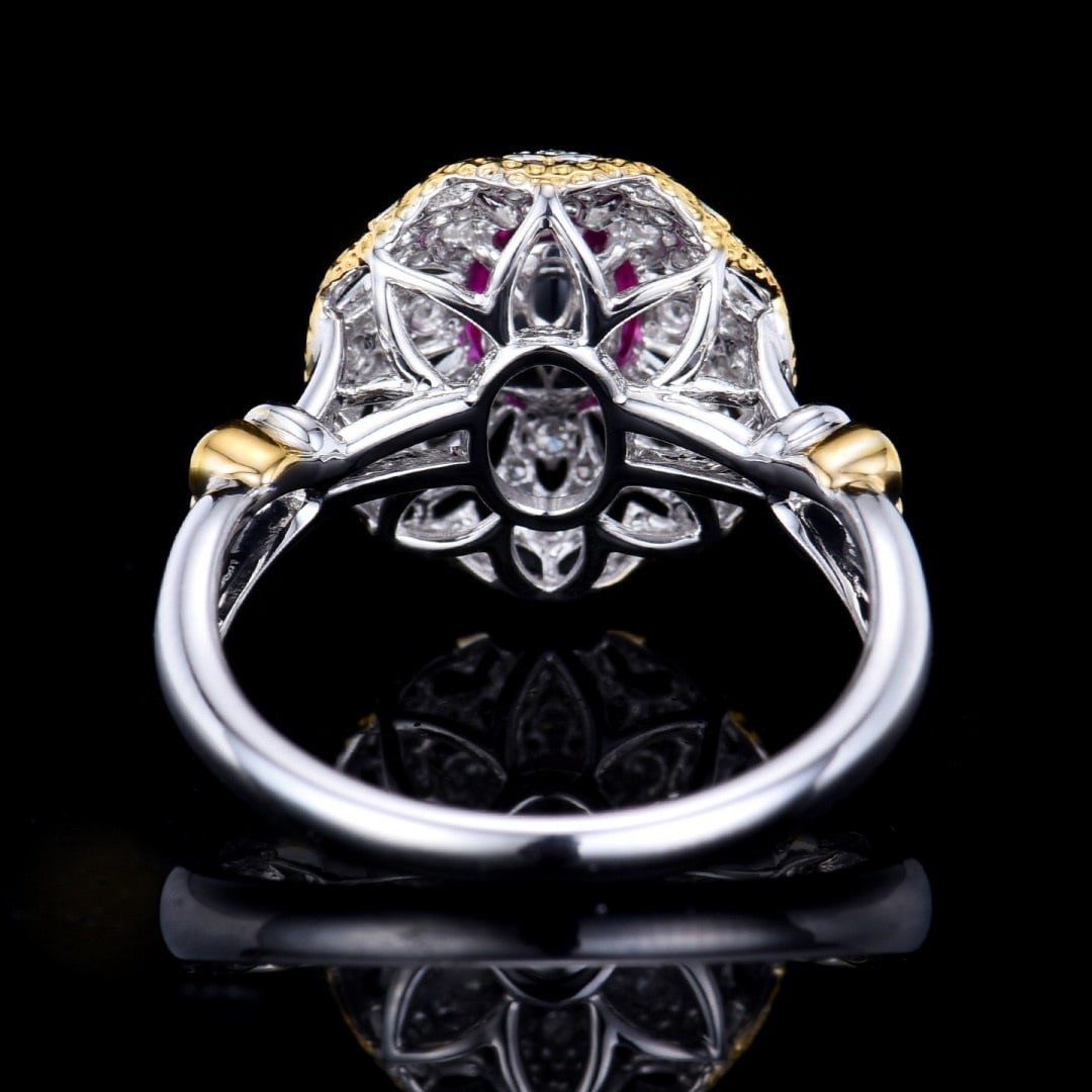 14k Gold 1.34 Ctw Natural Sapphire & Diamond Ring - 4