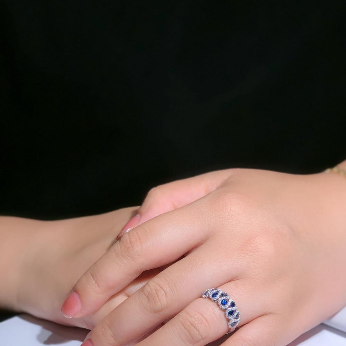 14k Gold 1 Ct Natural Sapphire & Diamond Ring - 3