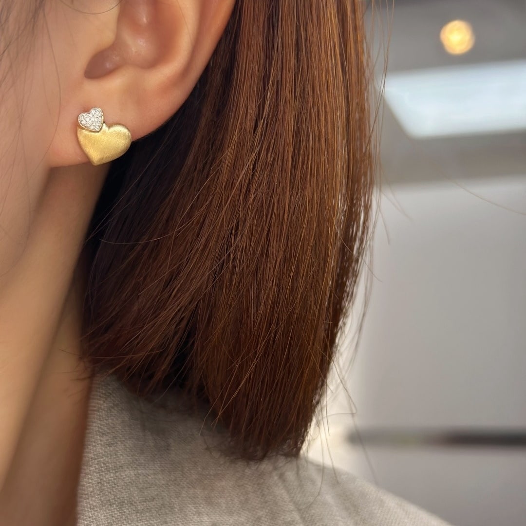 14k Gold 0.15 Ct Natural H Diamond Earrings - 5