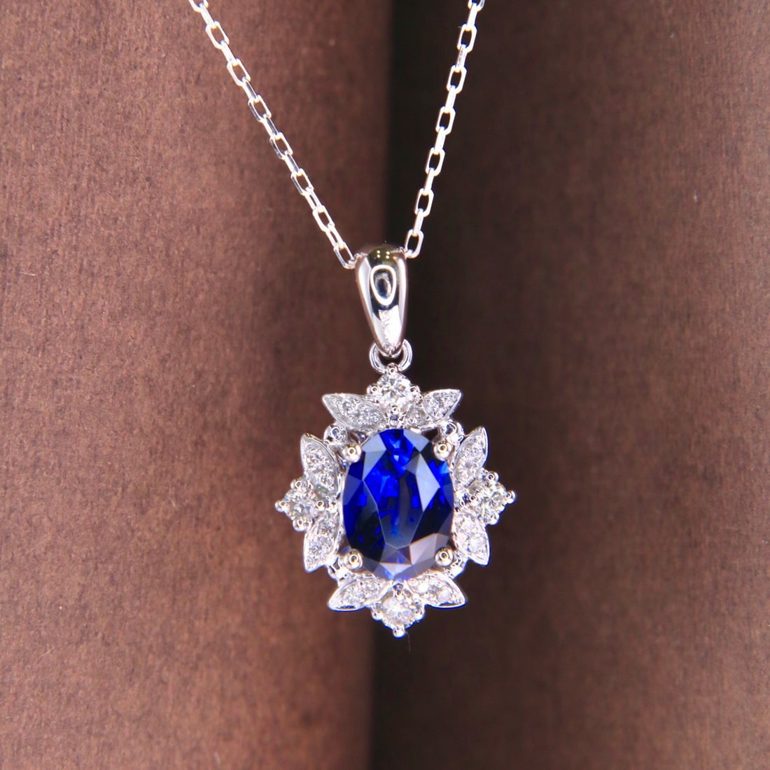 14k Gold 1.25 Ctw Natural Sapphire & Diamond Pendant( Without Chain ) - 5