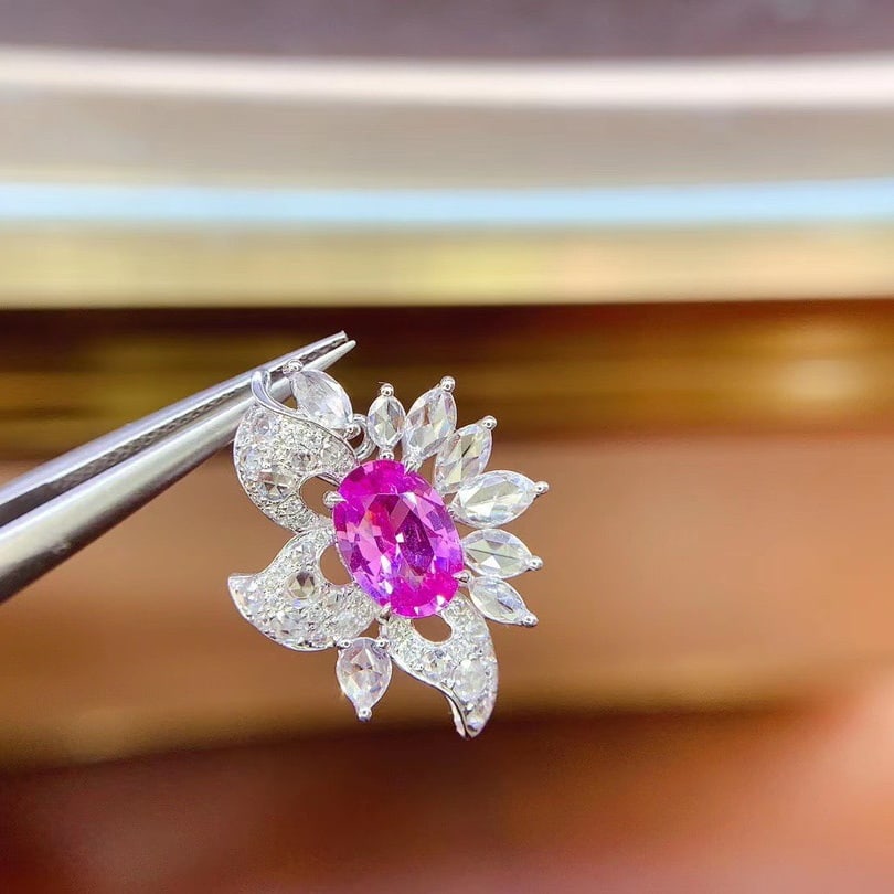 14k Gold 5.02 Ctw Natural Sapphire & Diamond Earrings - 6