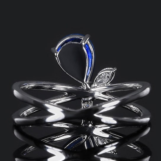 14k Gold 1.59 Ctw Natural Sapphire & Diamond Ring - 4