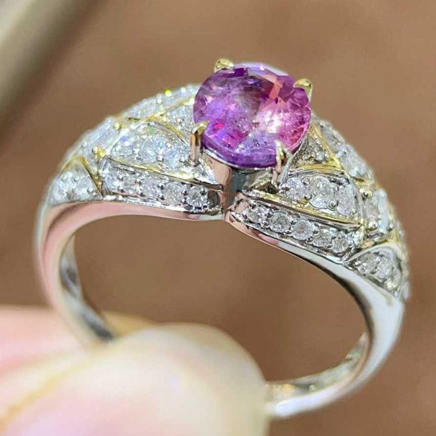 14k Gold 1.52 Ctw Natural Sapphire & Diamond Ring - 3