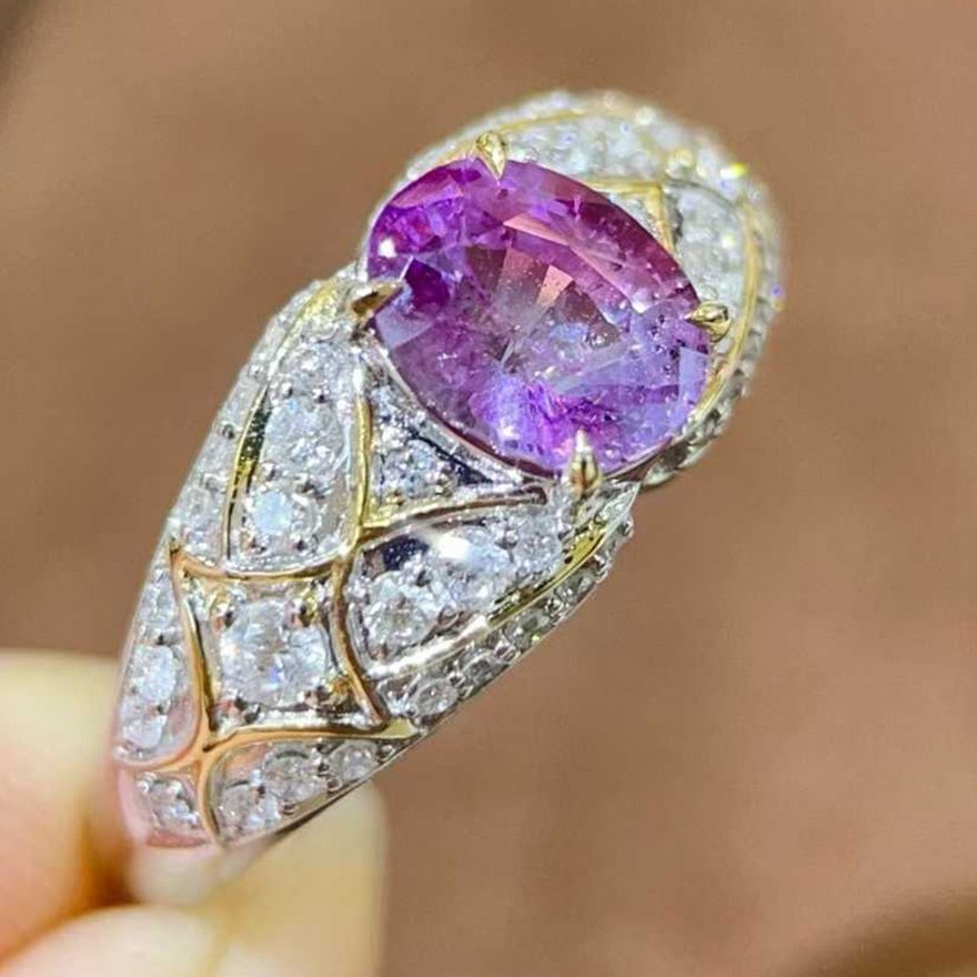 14k Gold 1.52 Ctw Natural Sapphire & Diamond Ring - 4