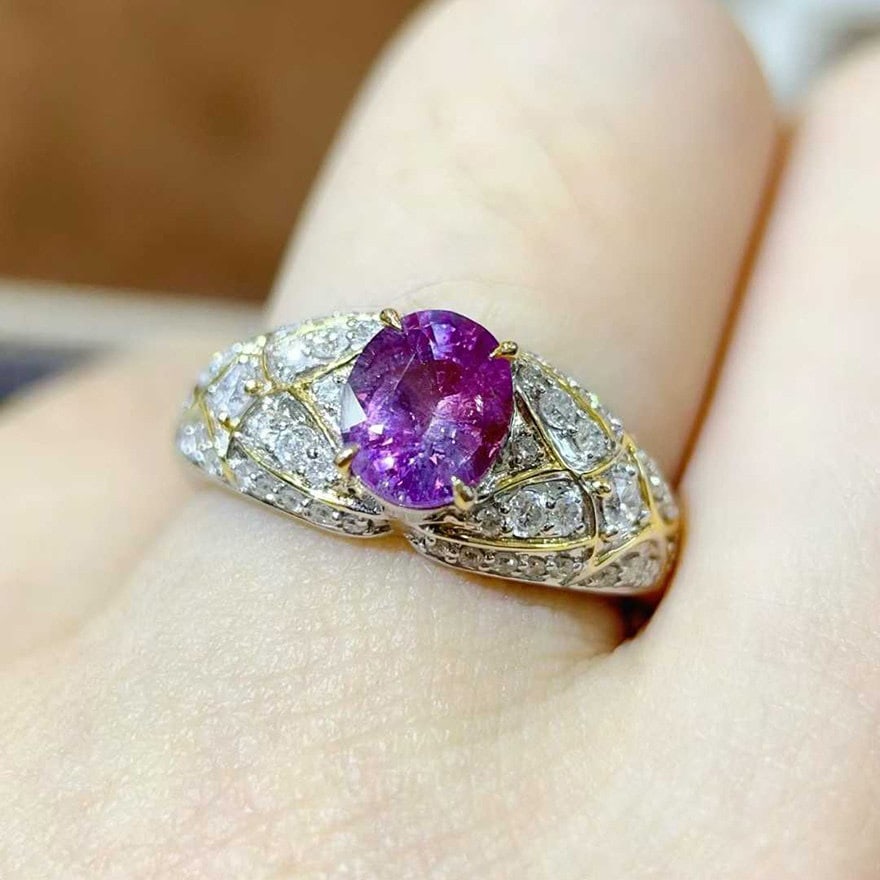 14k Gold 1.52 Ctw Natural Sapphire & Diamond Ring - 5