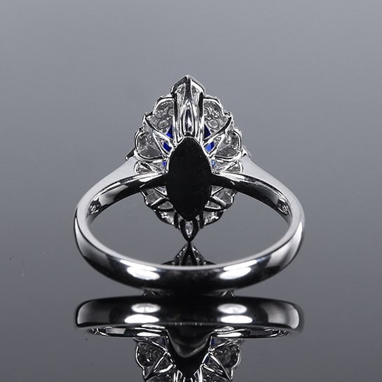 14k Gold 1.75 Ctw Natural Sapphire & Diamond Ring - 4