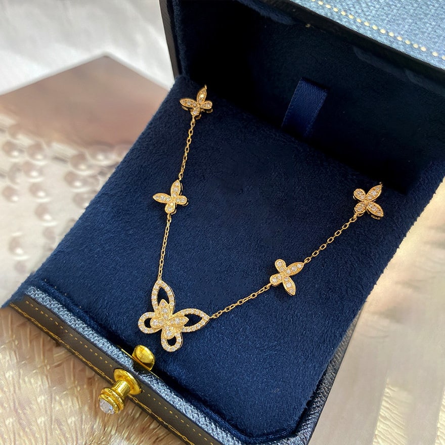 14k Gold 0.85 Ct Natural H Diamond Necklace - 3