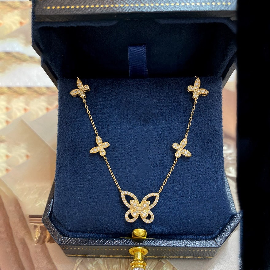 14k Gold 0.85 Ct Natural H Diamond Necklace - 4