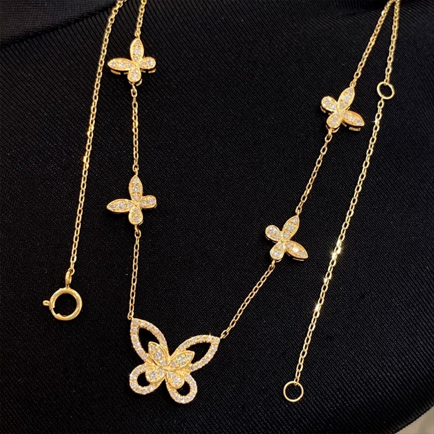 14k Gold 0.85 Ct Natural H Diamond Necklace - 5