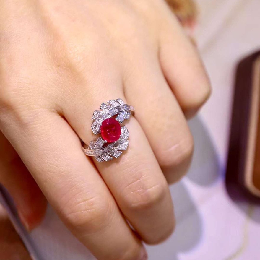 14k Gold 1.96 Ctw Natural Ruby & Diamond Ring - 2