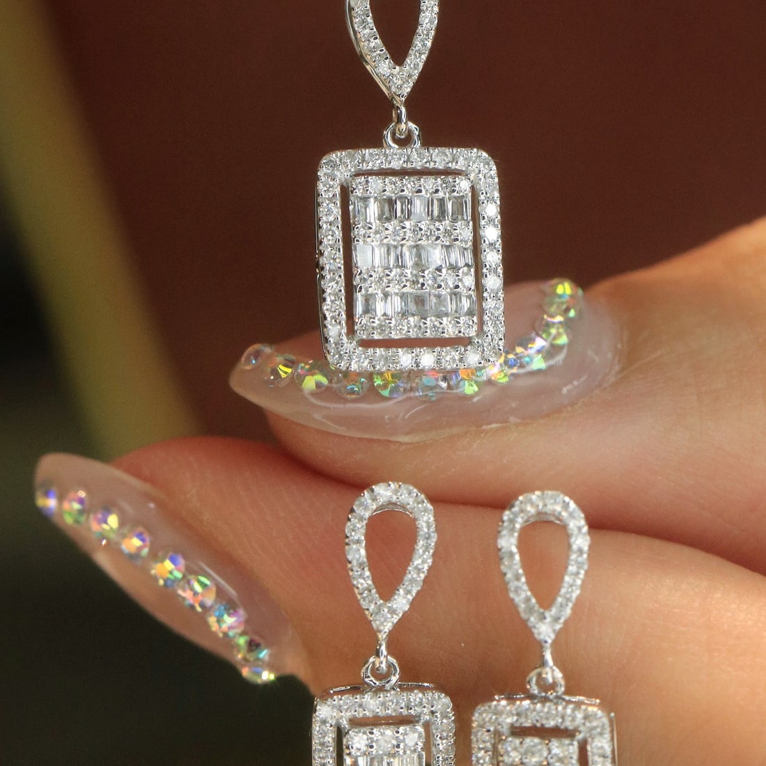 14k Gold 0.7 Ctw Natural H Diamond Jewelry Set - 4