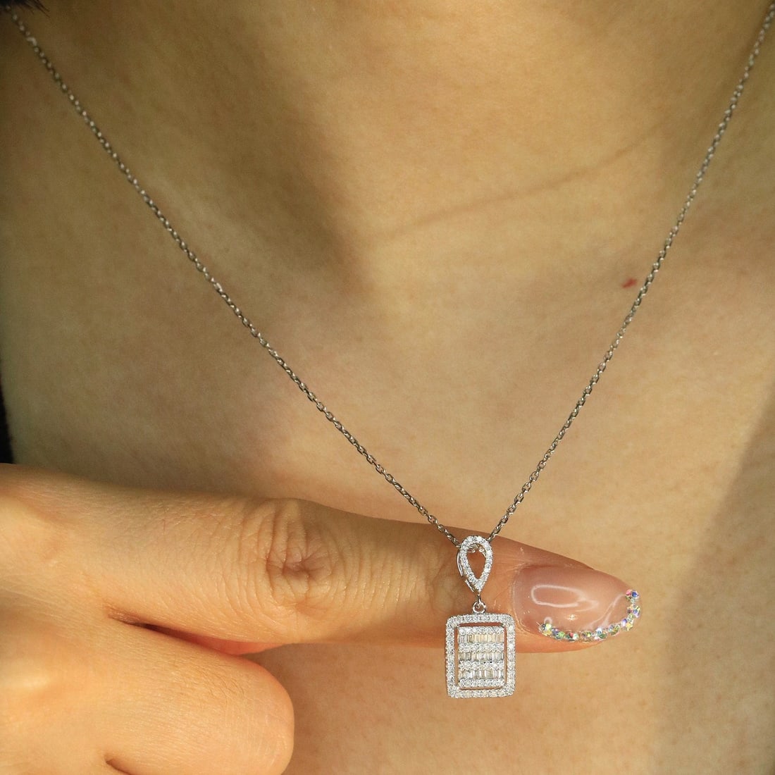 14k Gold 0.7 Ctw Natural H Diamond Jewelry Set - 9