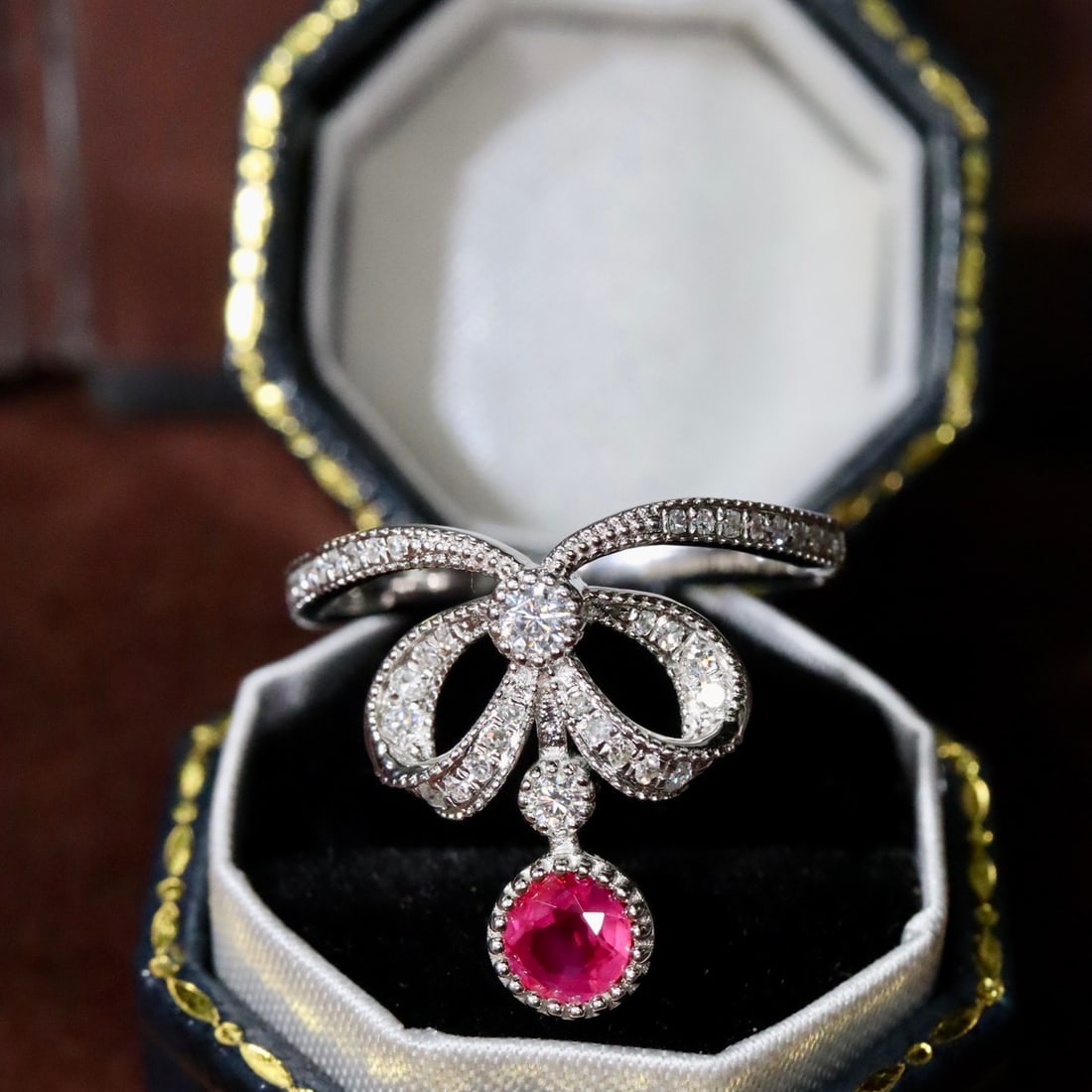 14k Gold 0.54 Ctw Natural Ruby & Diamond Ring - 2