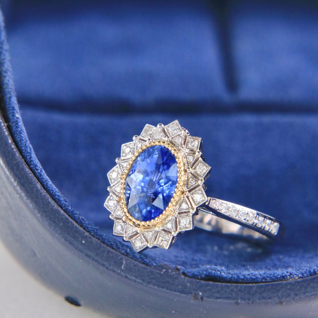 14k Gold 3.00 Ctw Natural Sapphire & Diamond Ring/pendant( Without Chain ) - 3