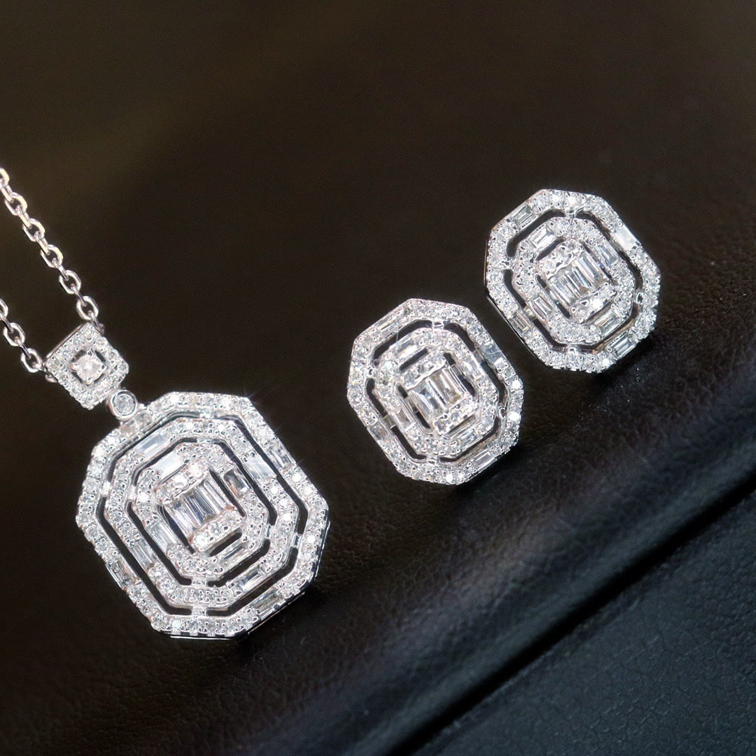 14k Gold 0.66 Ctw Natural H Diamond Jewelry Set - 4