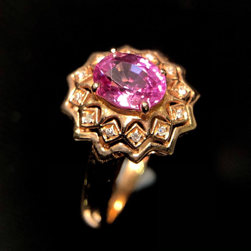 14k Gold 1.25 Ctw Natural Sapphire & Diamond Ring - 3