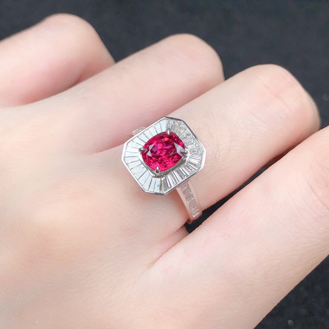 14k Gold 2.11 Ctw Natural Spinel & Diamond Ring - 9