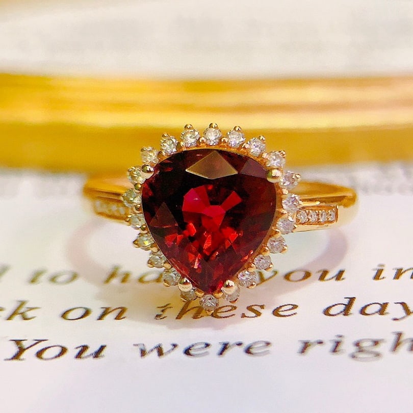 14k Gold 2.8 Ct Natural Tourmaline & Diamond Ring - 3