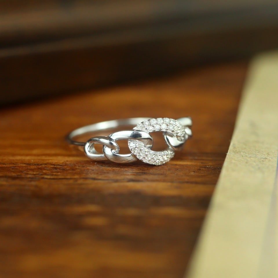 14k Gold 0.20 Ct Natural H Diamond Ring - 2