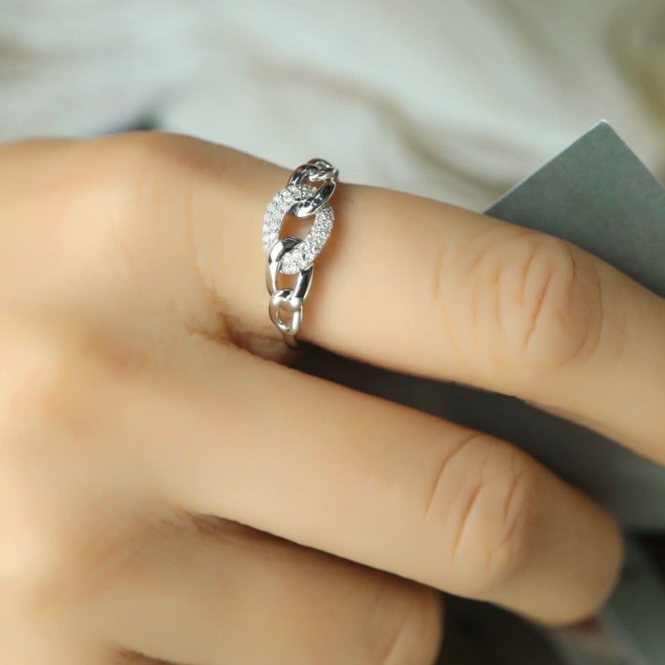 14k Gold 0.20 Ct Natural H Diamond Ring - 5