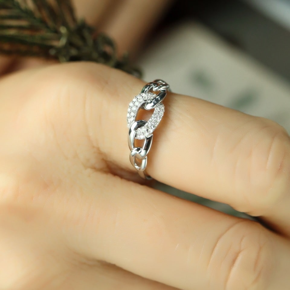 14k Gold 0.20 Ct Natural H Diamond Ring - 6